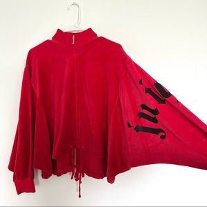 Juicy Couture Velour Red Batwing Jacket